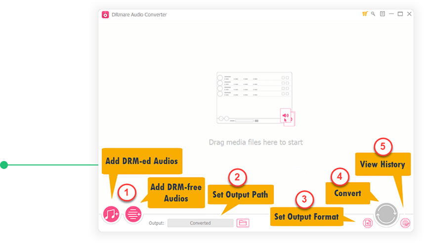 set up drmare audio converter