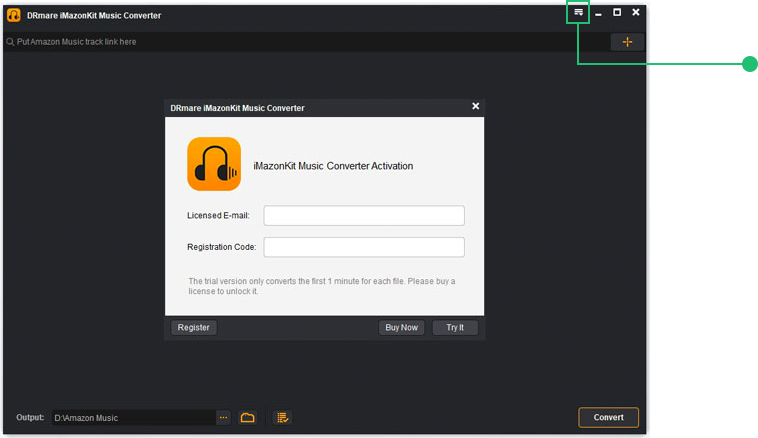 register for drmare imazonkit music converter