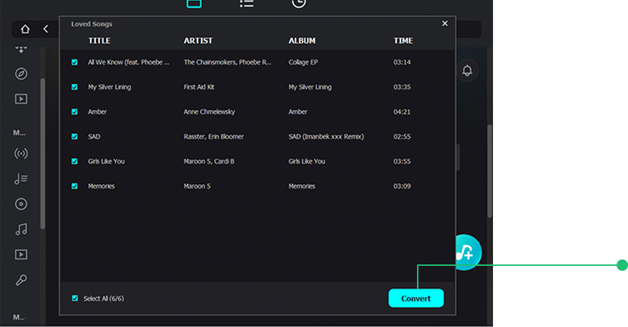 add and convert tidal music