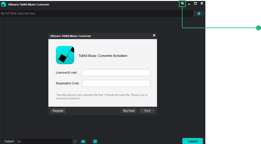 register drmare tidal music converter