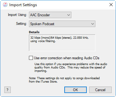 select the aac encoder