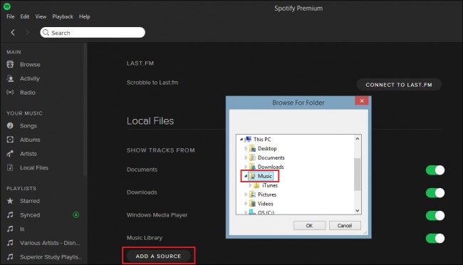 add local files to spotify on computer