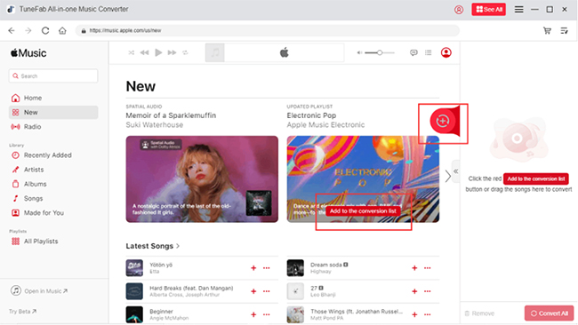 add apple music to tunefab