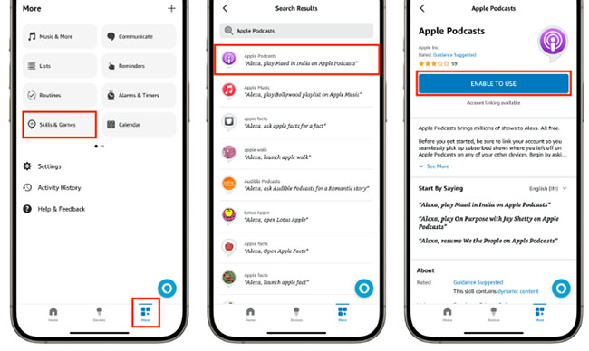 add apple podcasts skill to alexa
