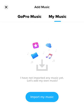 import music on gopro quik on iphone