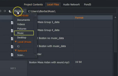 add music to lightworks from spotify
