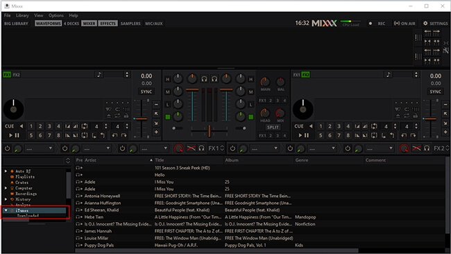 sync spotify to mixxx from itunes