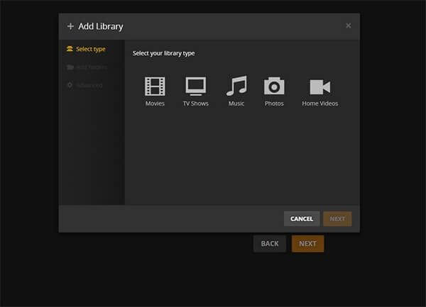 click music for uploading tidal files to plex