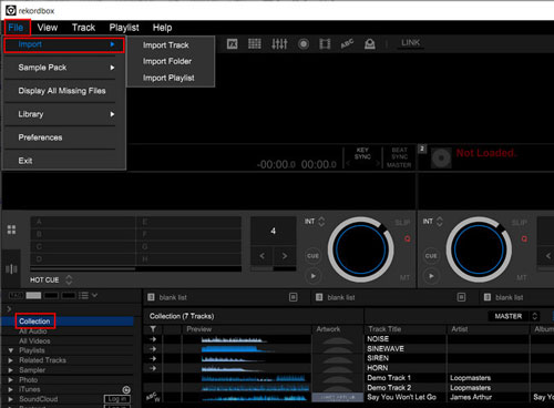 apple music on rekordbox by the import option