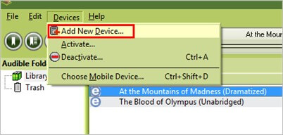 add new device on Audible Manager