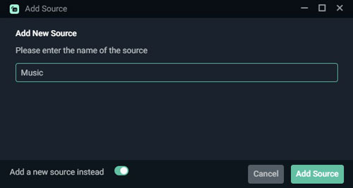 add new source on streamlabs