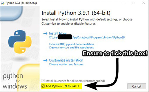 add python to path