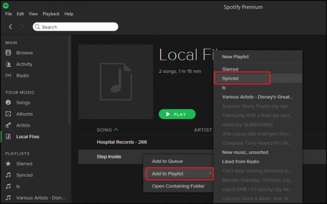 add local songs to playlist