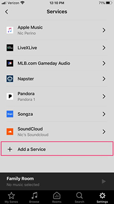 add spotify account to sonos