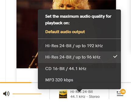 adjust qobuz web player quality