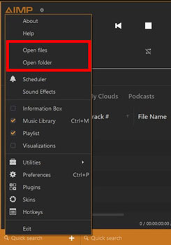 add spotify to aimp via open files option