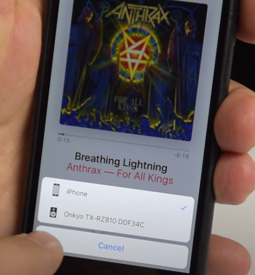 airplay apple music to onkyo receiver