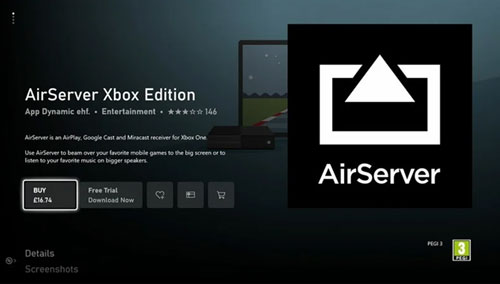 install airserver app on xbox one