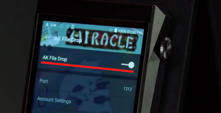 enable file drop or file transfer feature on ak player