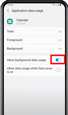 allow background data usage for tidal