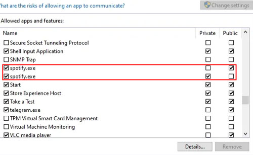 allow spotify to firewall on windows