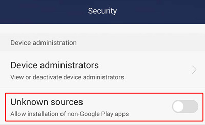 allow unknown sources