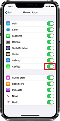 switch off carplay on allowed apps to stop apple music from automatically playing in car