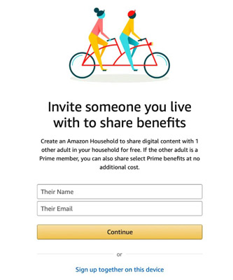 invite family for sharing amazon music