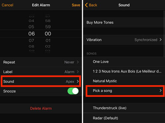 set amazon music as alarm on iphone