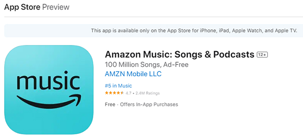 amazon music app on iphone