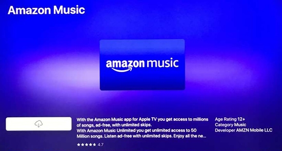 amazon music app on apple tv