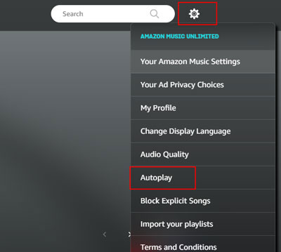 amazon music autoplay button