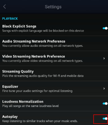 amazon music autoplay on mobile