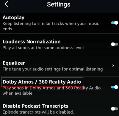 amazon music dolby atmos settings