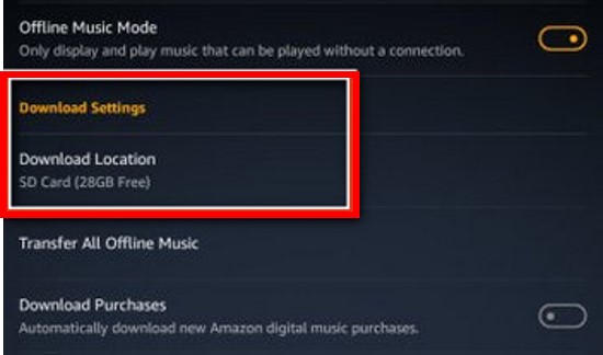 move amazon music to sd card android ios