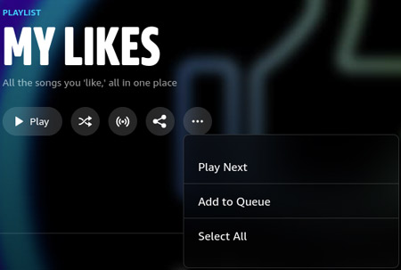 amazon music liked songs desktop