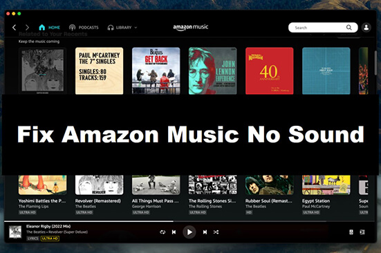 amazon music no sound