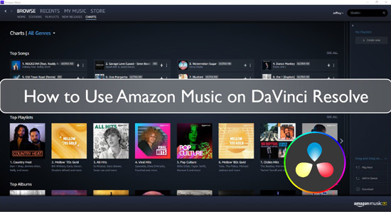 amazon music on davinci resolve