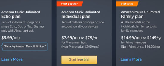 amazon music unlimited plan