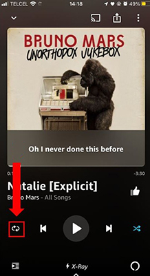 fix amazon music not playing selected songs by turning off looping