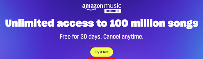 get amazon music unlimited free trial