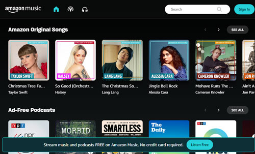 use amazon music in linux by amazon music web player
