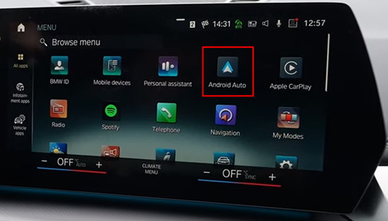 open android auto in bmw
