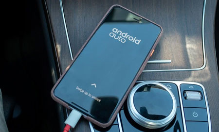 connect android device to the car via the usb cable