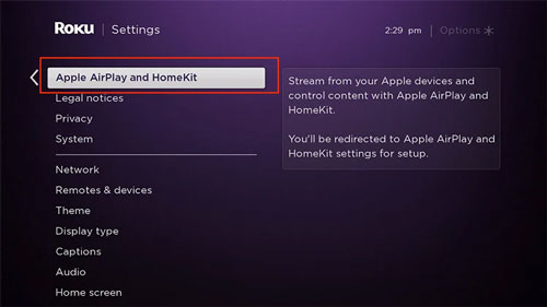 apple airplay and homekit on roku