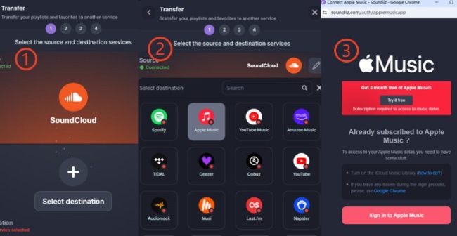 apple music as destination soundiiz