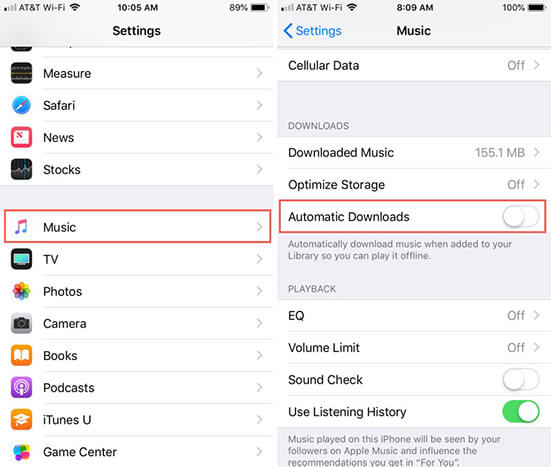 download all songs on apple music iphone by automatic downloads