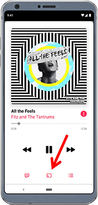 apple music chromecast icon on now playing screen