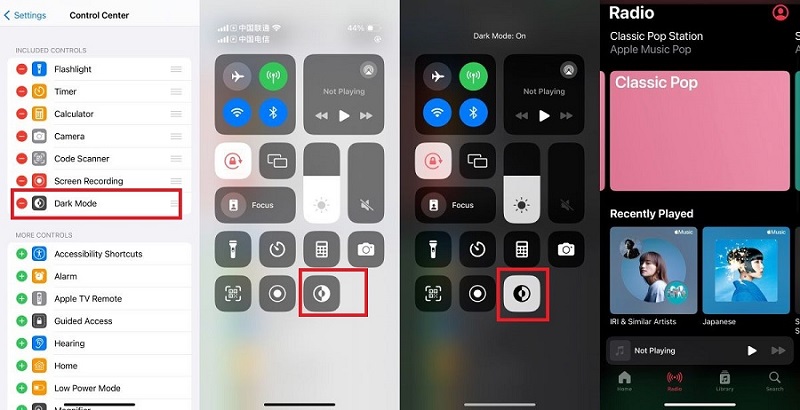 apple music dark mode on iphone