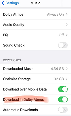 download apple music in dolby atmos